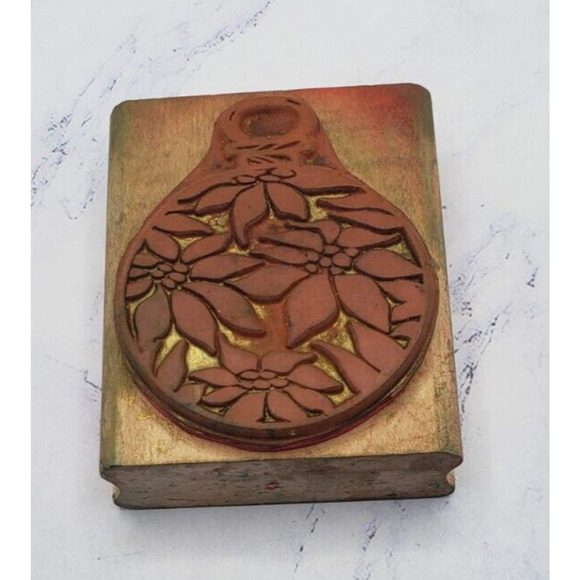 Rubber Stampede Posh Impressions Poinsettia Ornament Wood Mounted Rubber Stamp - Picture 9 of 9